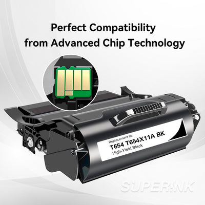 Compatible Lexmark T654 / T654X11A Black Toner Cartridge By Superink