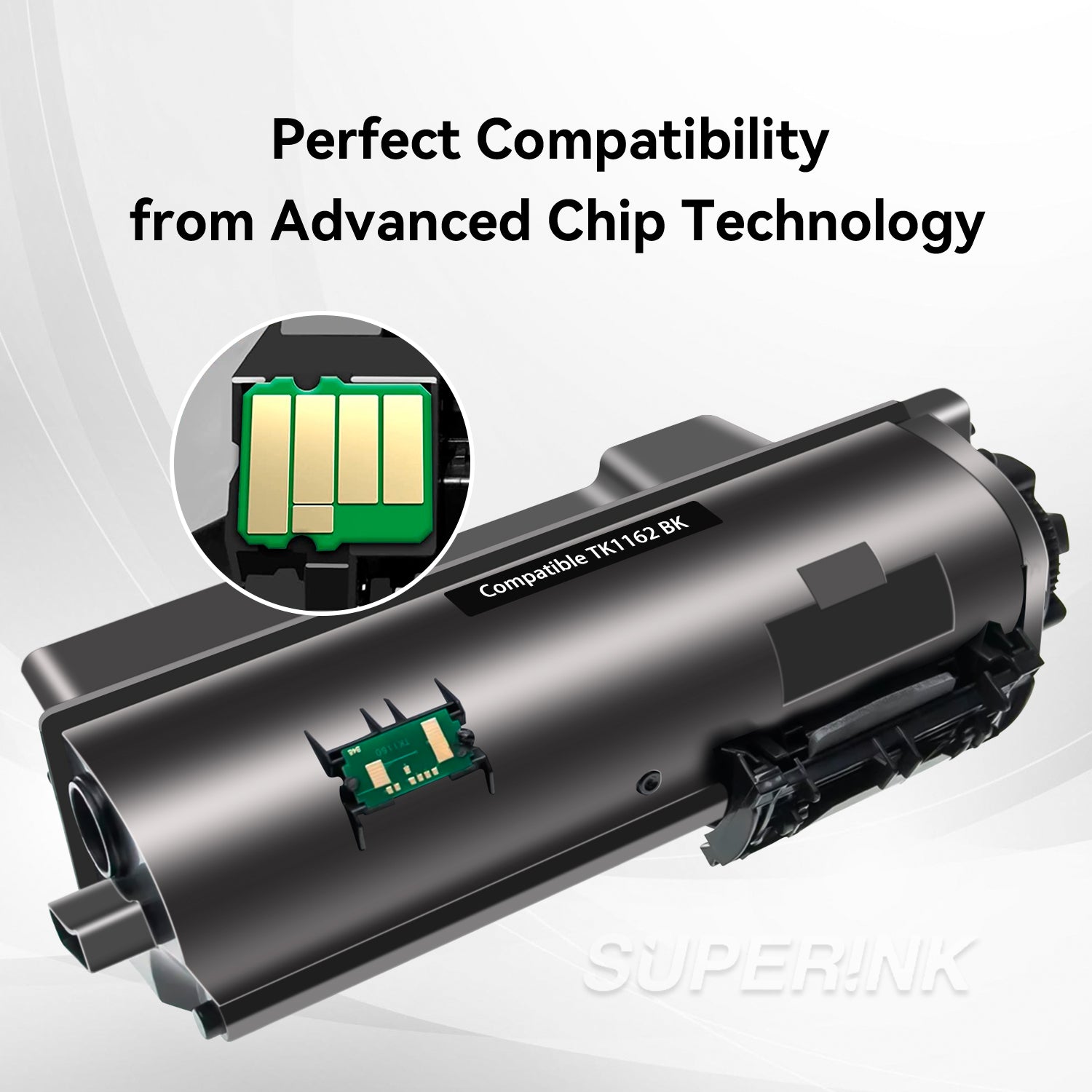 Compatible Kyocera TK1162 Black toner cartridge By Superink