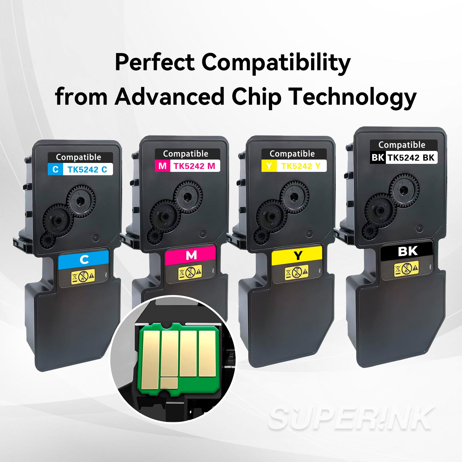 Compatible Kyocera TK5242 Combo toner cartridge BK/C/M/Y By Superink