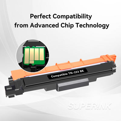 Compatible Brother TN223 Black Toner Cartridge WITH CHIP by Superink