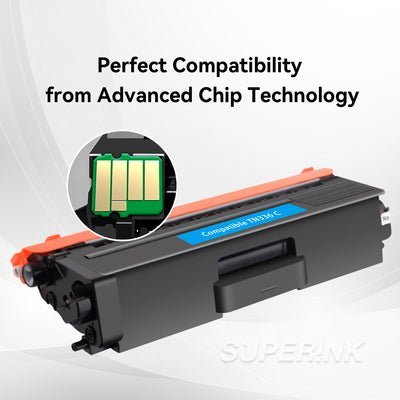 Compatible Brother TN-336C TN-336C TN336 Cartouche toner Cyan By Superink