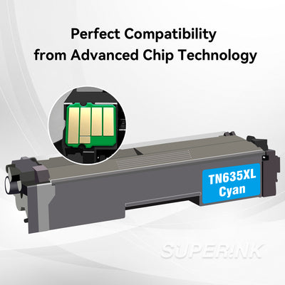 Compatible Brother TN635 / TN635XL Cyan Toner Cartridge High Yield