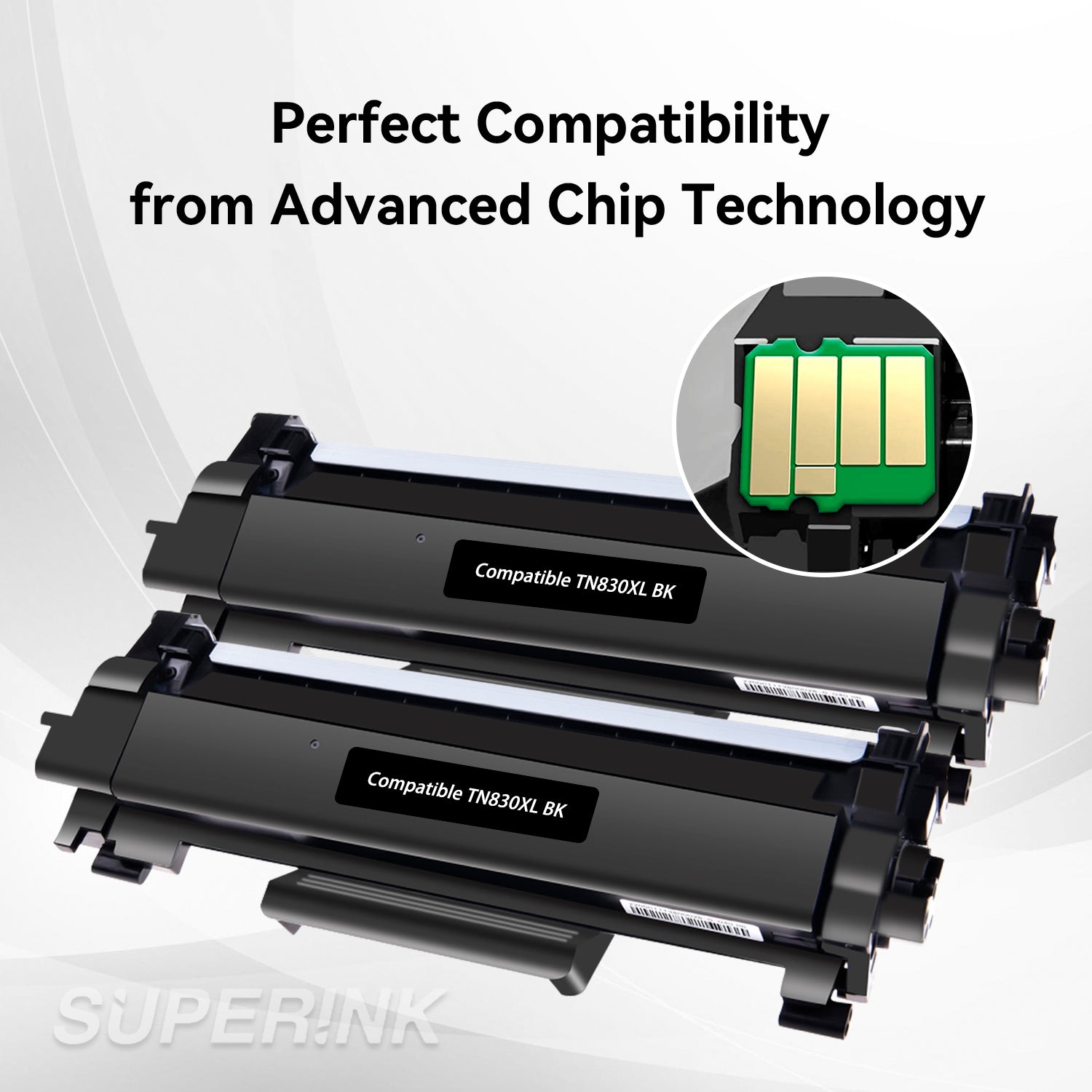 Compatible Brother TN830XL TN830 3000 Pages 2 Pack with chip by Superink