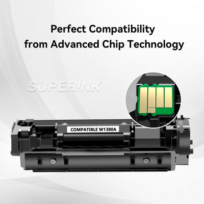 Compatible HP 138A W1380A Black Toner 4000 Pages WITH CHIP by Superink