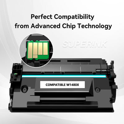 Compatible HP 148X W1480X WITH CHIP Black Toner High Yield by Superink