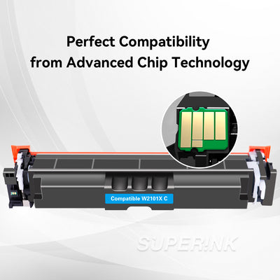 Compatible HP W2101X / 210X With Chip Cyan Toner By Superink