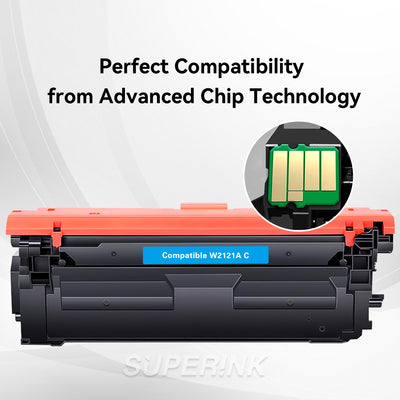 Compatible HP W2121A / 212A With Chip Cyan Toner By Superink