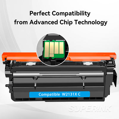 Compatible HP W2131X / 213X With Chip Cyan Toner By Superink