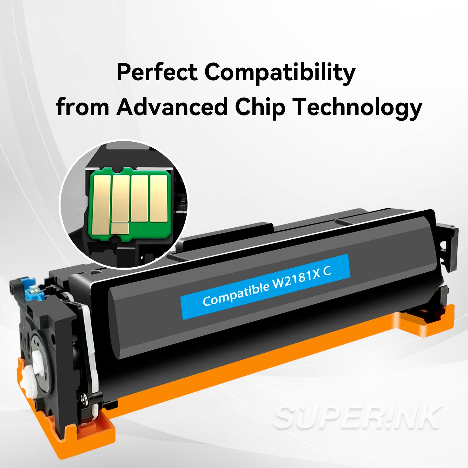 Compatible HP W2181X / 218X Cyan Toner With Chip By Superink