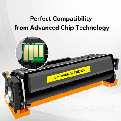 Compatible HP W2182X / 218X Yellow Toner With Chip By Superink