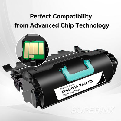 Compatible Lexmark X644H11A Black Toner Cartridge By Superink