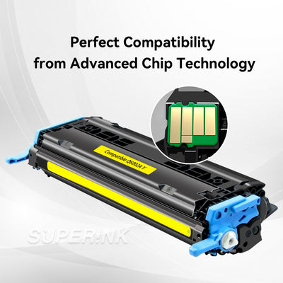 Compatible HP Q6002A Toner Cartridge Yellow By Superink