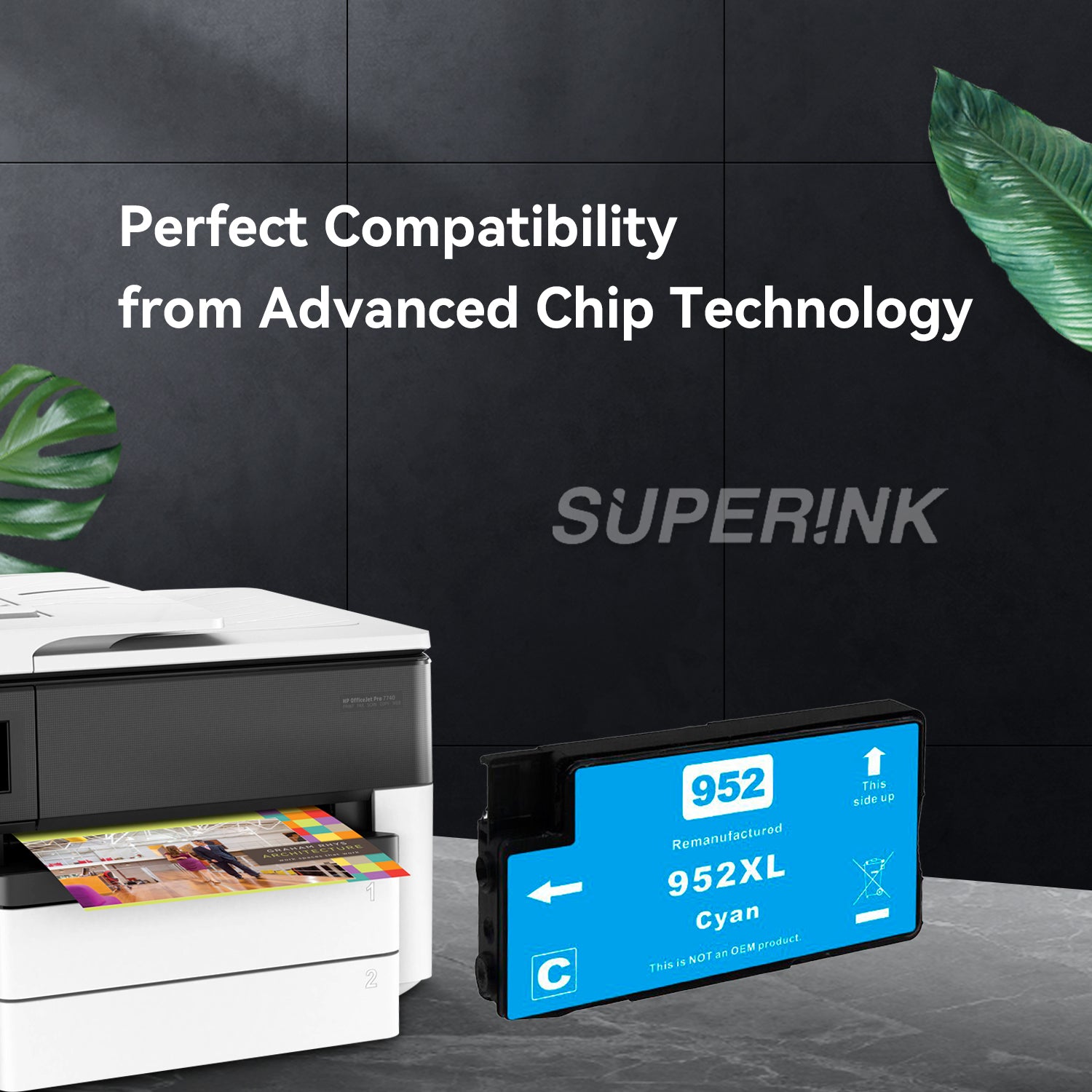 Cartouche d'encre cyan HP 952XL compatible (L0S61AN) par Superink