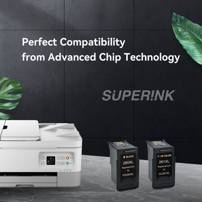 Compatible Canon PG-260XL CL-261XL Combo Inkjet Cartridge By Superink