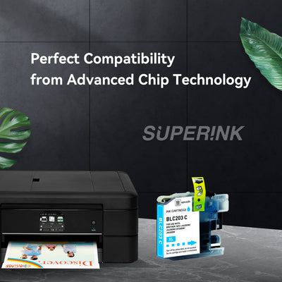Compatible Brother LC203C XL Cyan Ink Cartridge High Yield by Superink