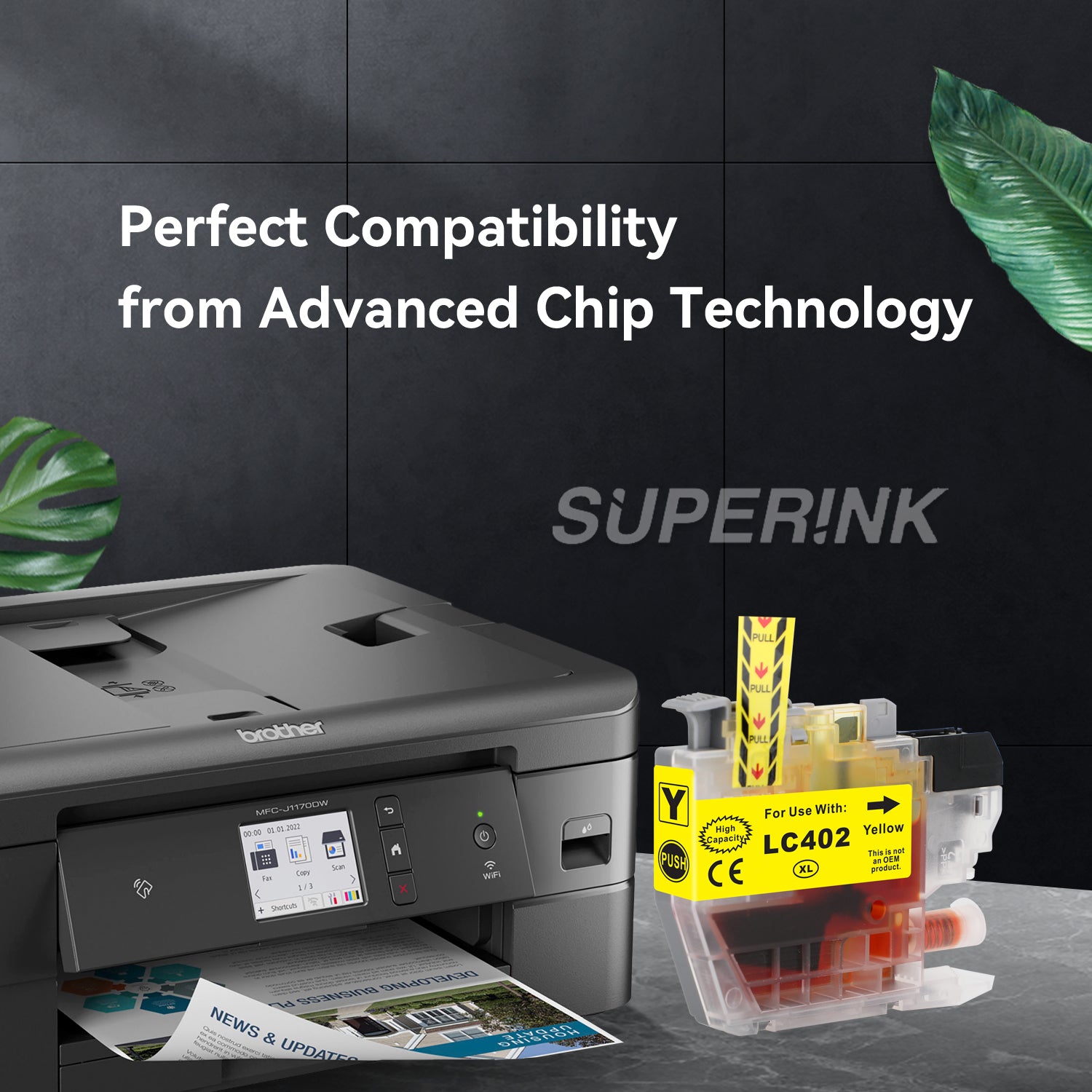 Compatible Brother LC402XL Yellow Ink Cartridge High Yield by Superink