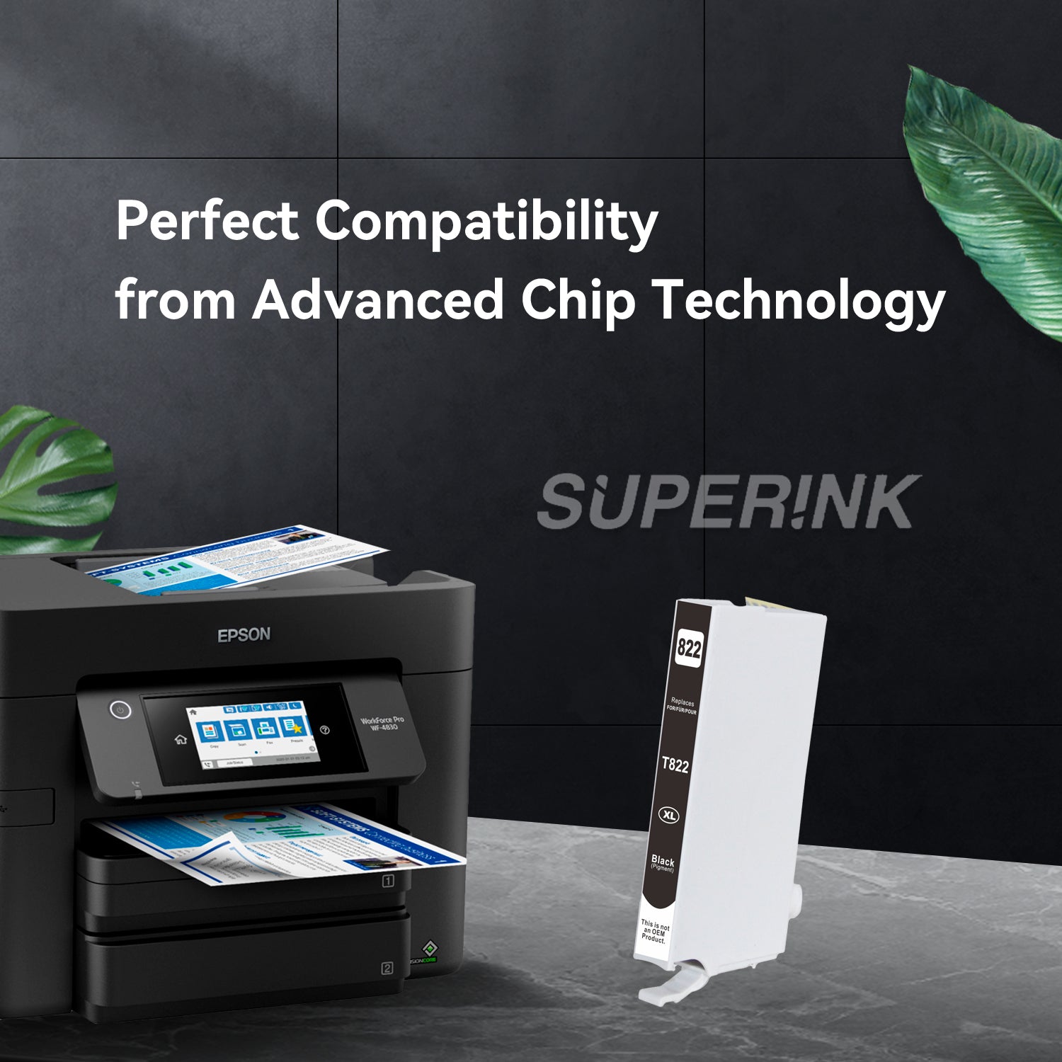 Compatible Epson T822XL Black High Yield Ink Cartridge