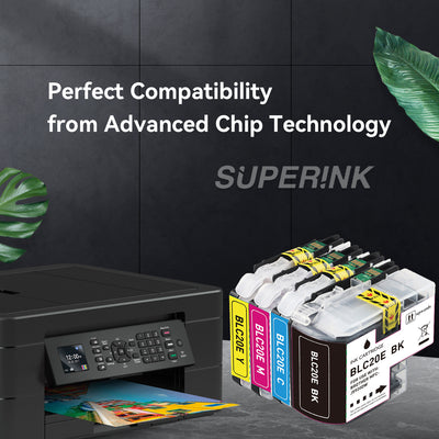 Compatible Brother LC20E  Ink Cartridge Combo BK/C/M/Y by Superink