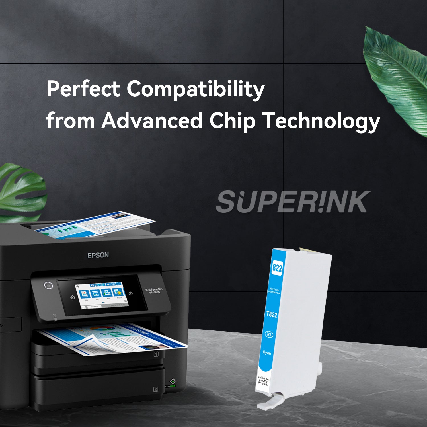 Compatible Epson T822XL Cyan High Yield Ink Cartridge