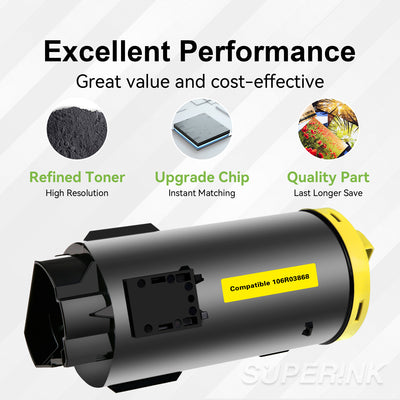 Compatible Xerox 106R03868 Yellow Toner 9000 Pages by Superink