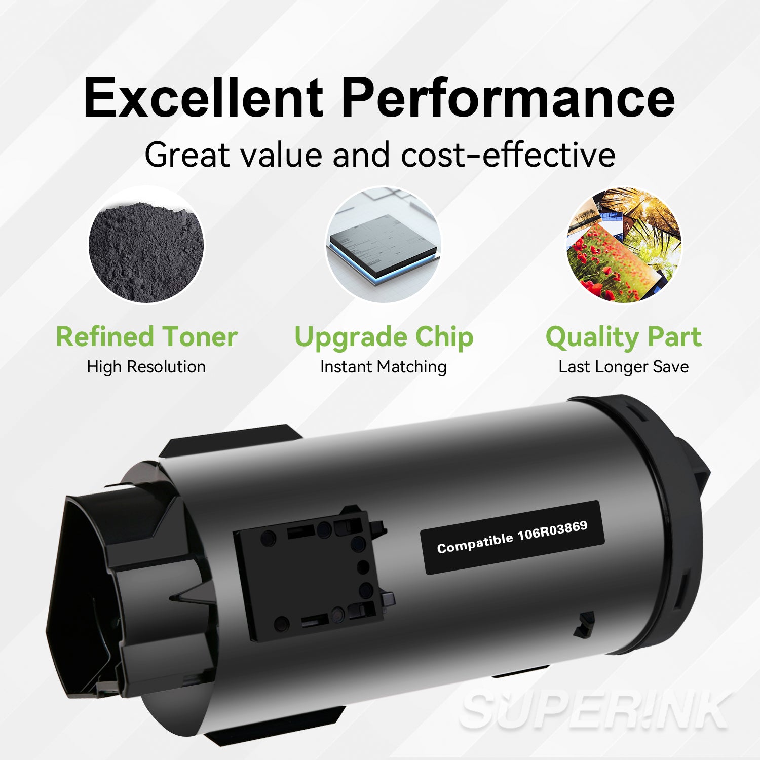 Compatible Xerox 106R03869 Black Toner 12100 Pages by Superink