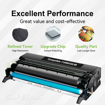 Compatible Xerox 6180 / 113R00726 Black Toner Cartridge By Superink