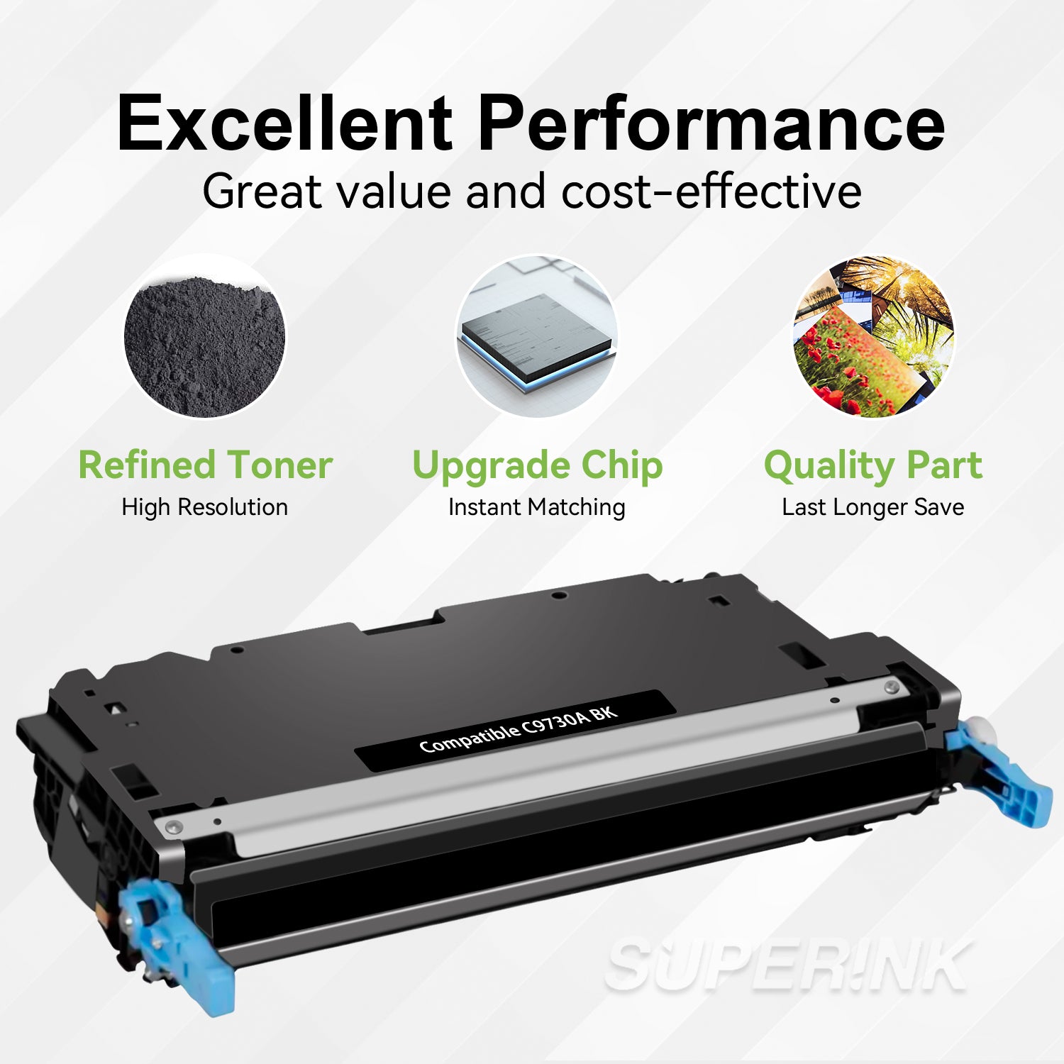 Cartouche de toner noir HP C9730A compatible (HP645A) par Superink