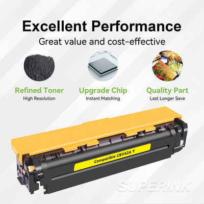 Cartouche de toner HP CB542A compatible, jaune par Superink