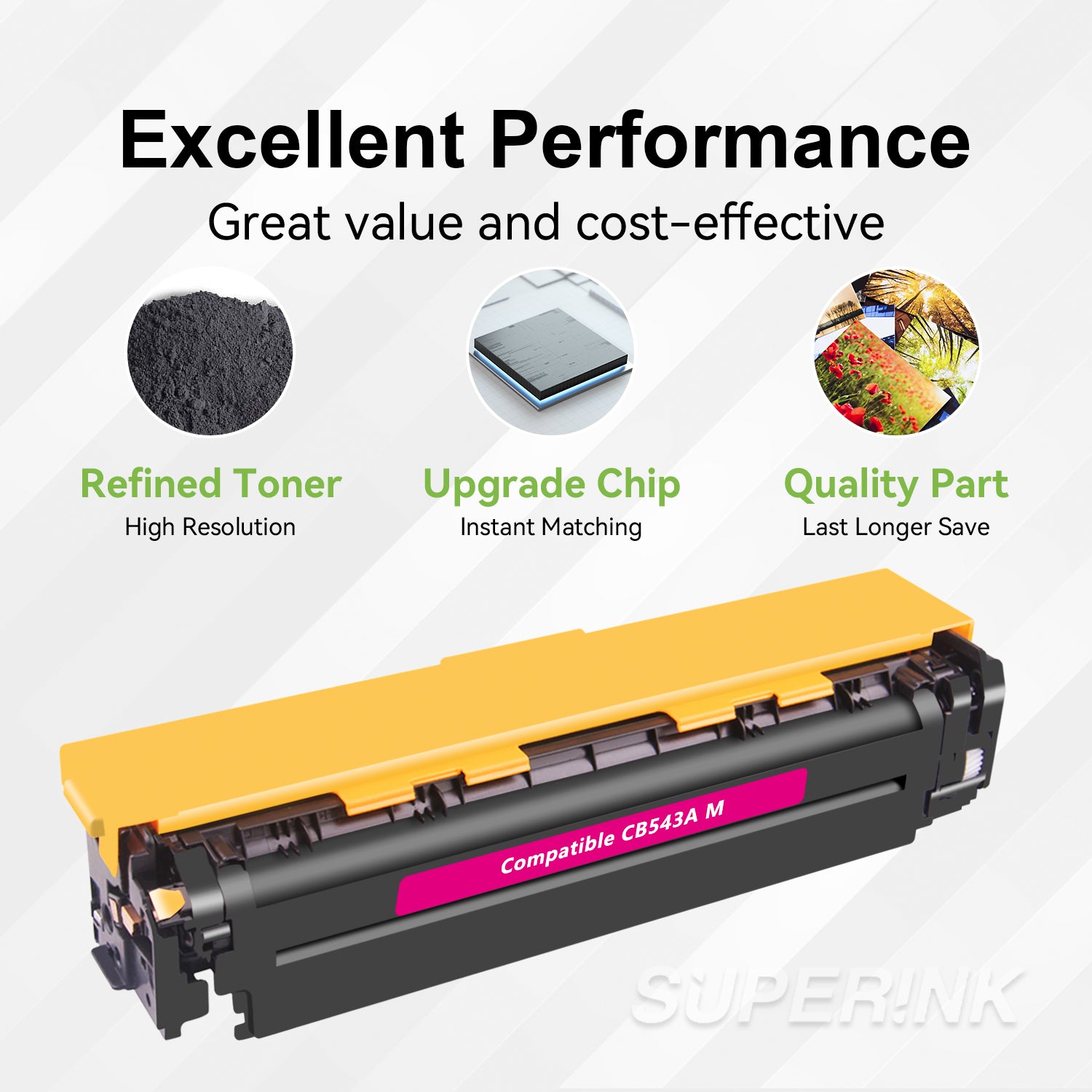 Cartouche de toner HP CB543A compatible Magenta By Superink