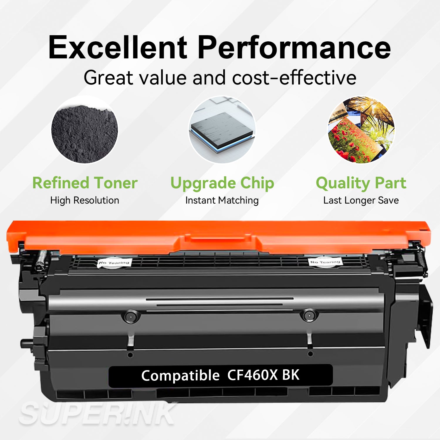 Compatible HP CF460X (656X) Black Toner Cartridge By Superink