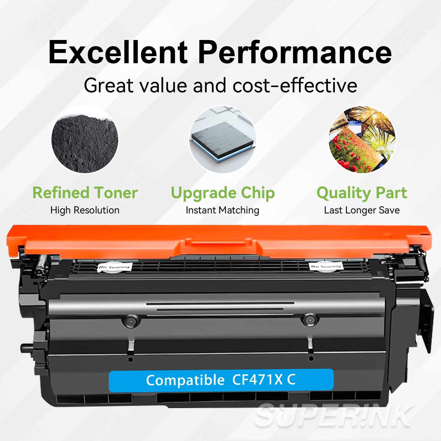 Compatible HP CF471X (657X) Cyan Toner Cartridge By Superink