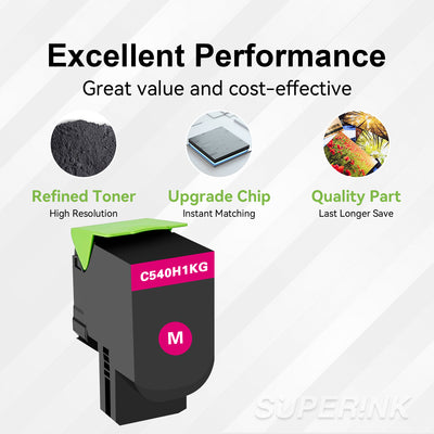 Compatible Lexmark C540H1MG Magenta Toner Cartridge By Superink