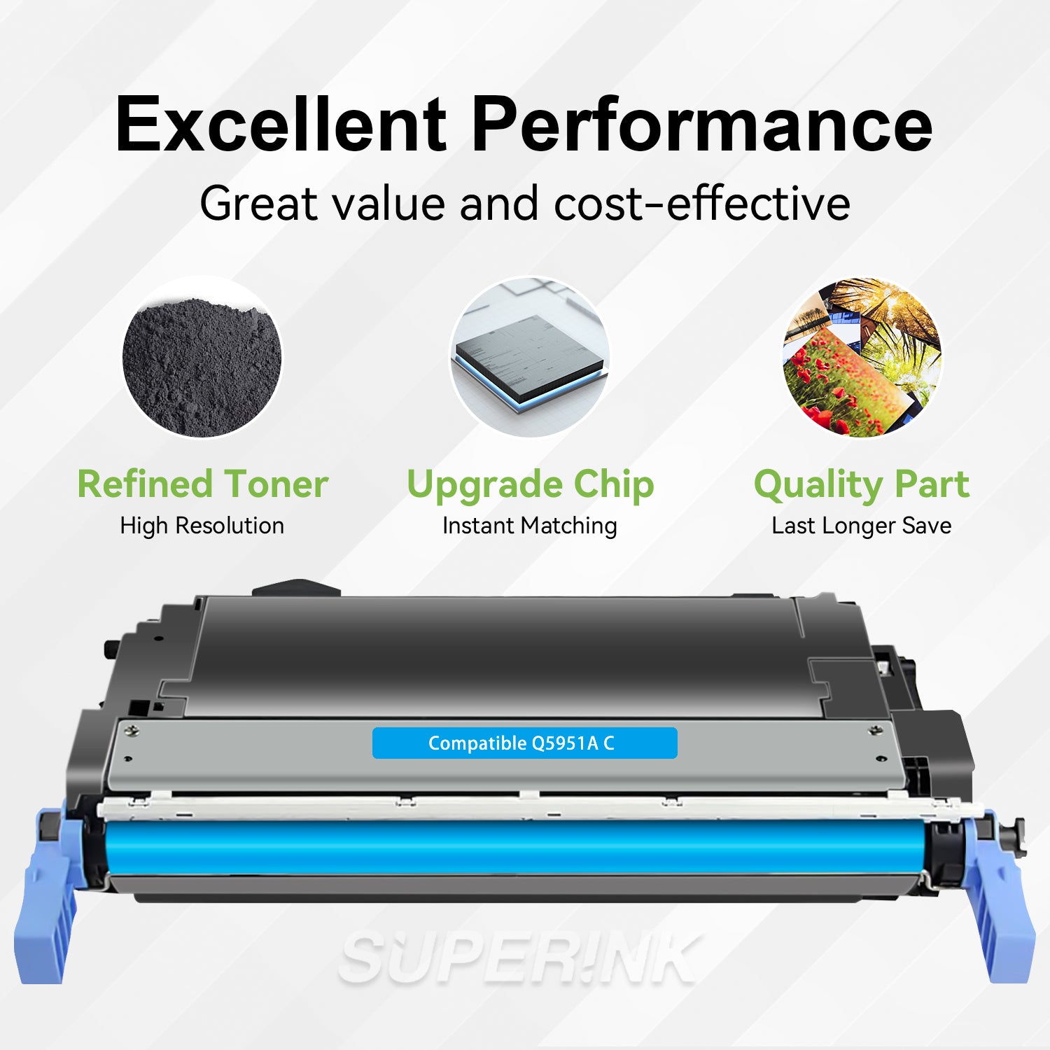 Compatible HP Q5951A Cyan Toner Cartridge (HP 643A) By Superink