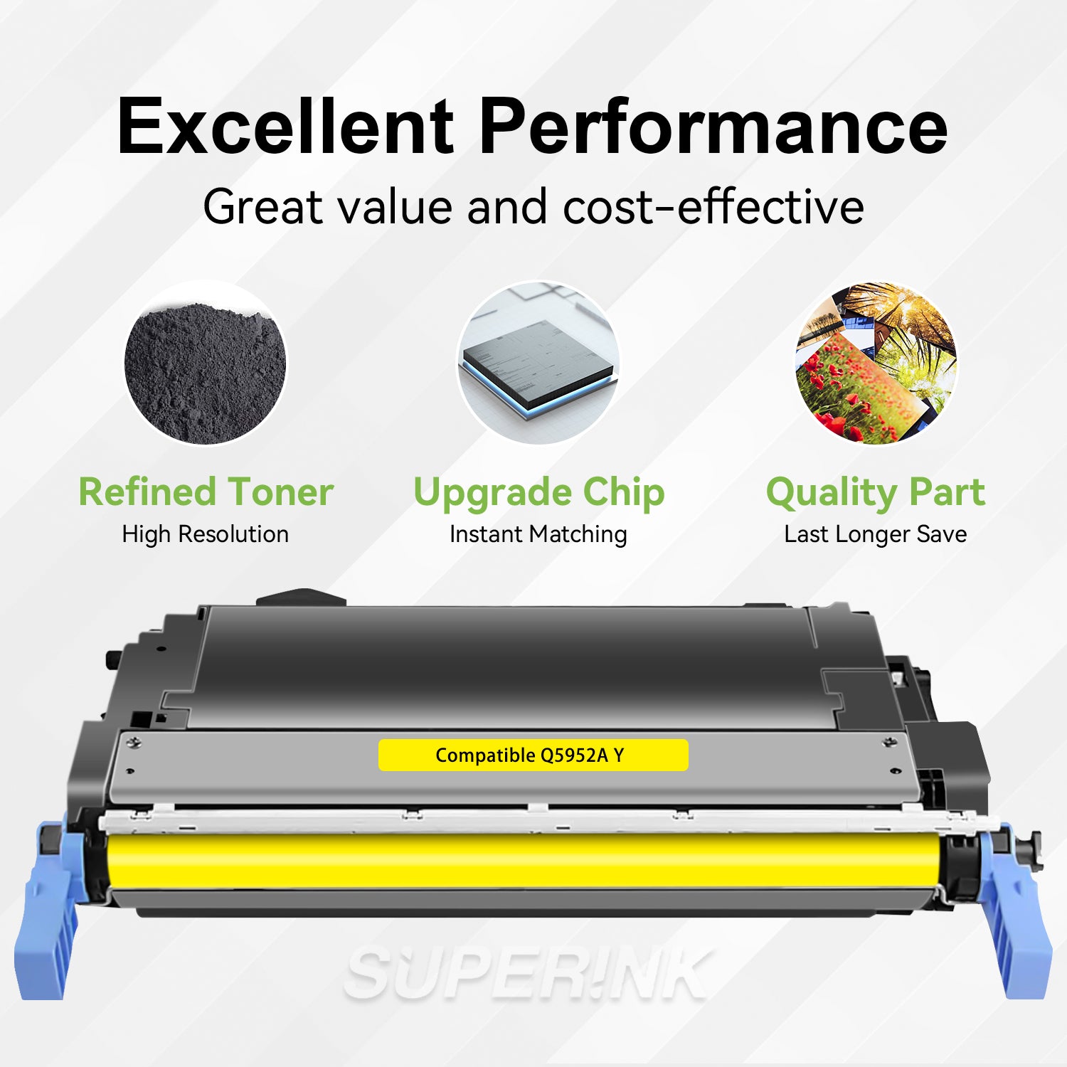 Compatible HP Q5952A Yellow Toner Cartridge (HP 643A) By Superink