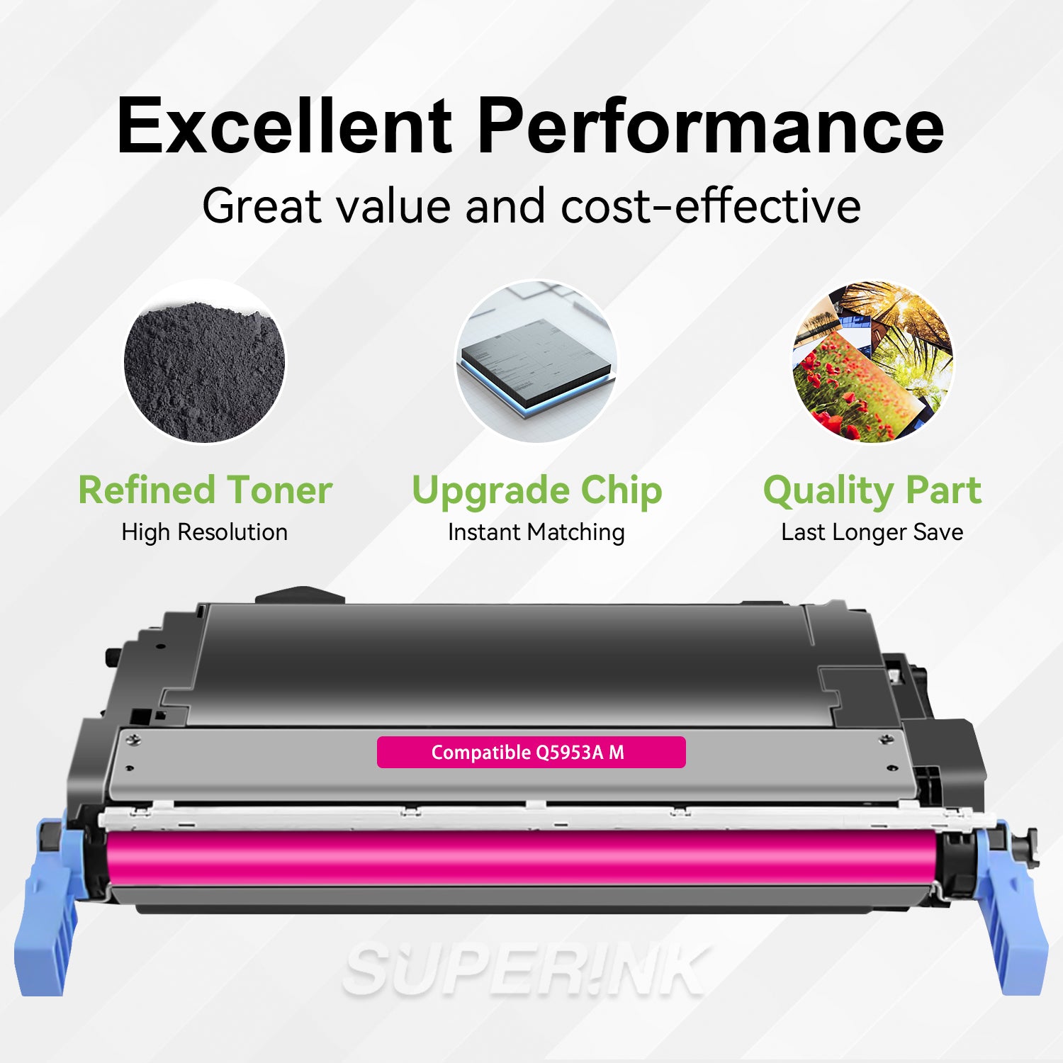 Compatible  HP Q5953A Magenta Toner Cartridge (HP 643A) By Superink