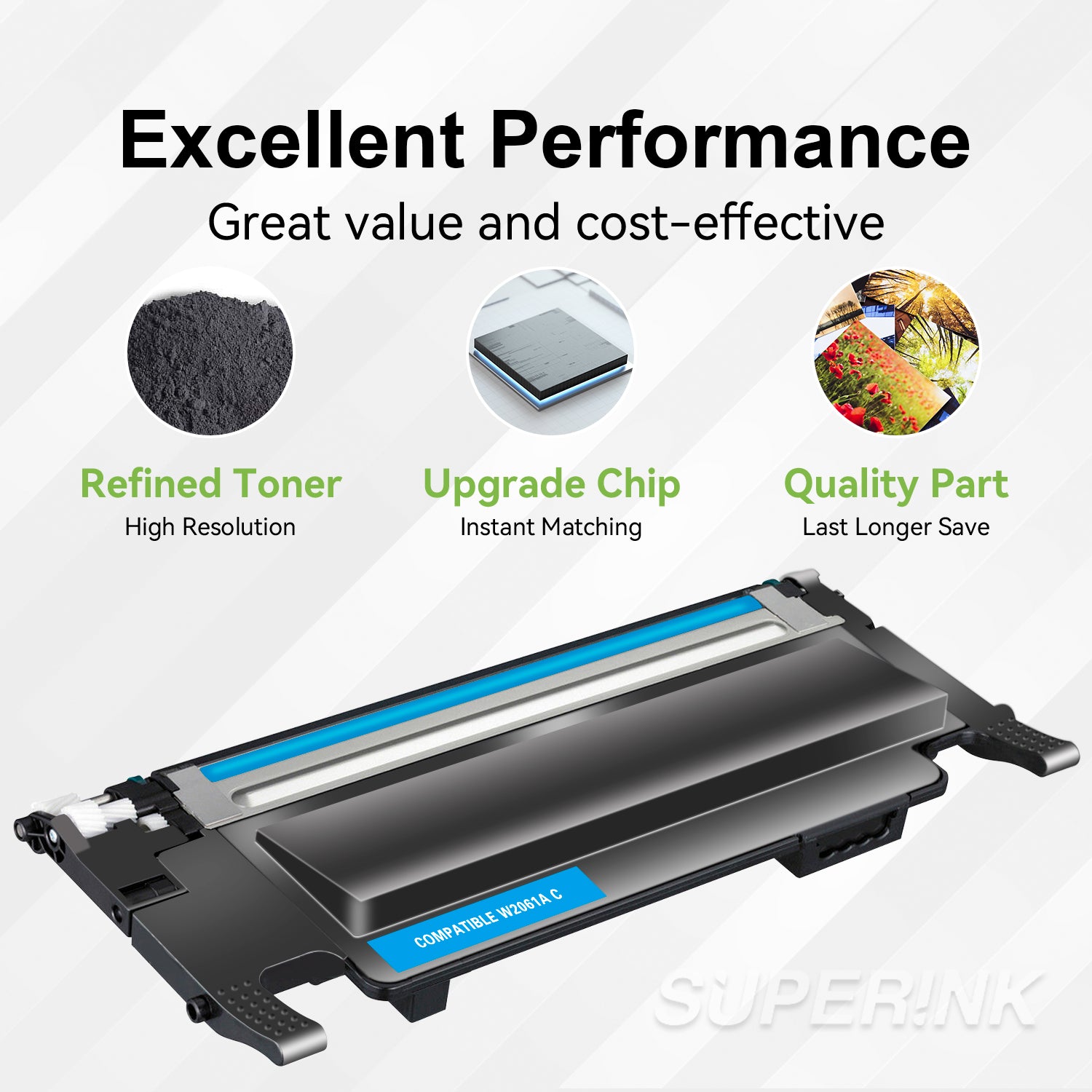 Compatible HP W2061A (116A) Cyan Toner Cartridge By Superink