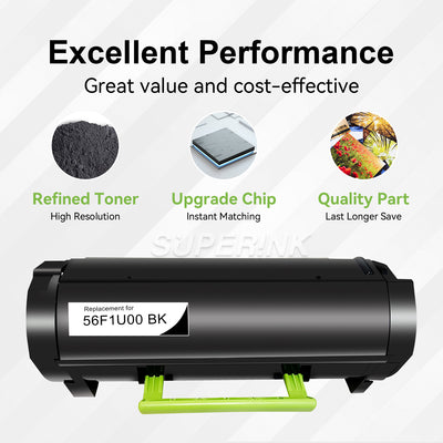 Compatible Lexmark 56F1U00 Black Toner Cartridge by Superink