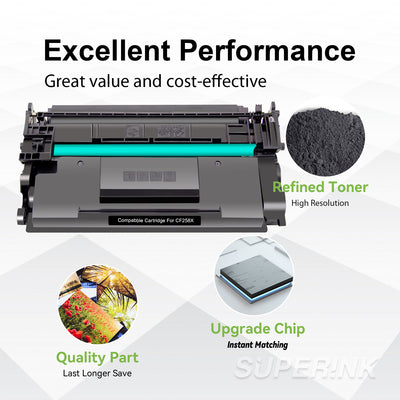 Compatible HP CF258X With Chip Black Toner by Superink