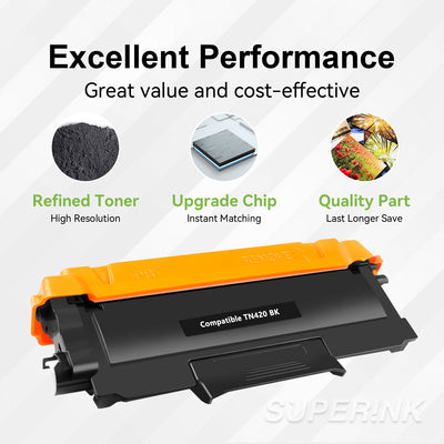 Compatible Brother TN-420 Black Toner Cartridge By Superink