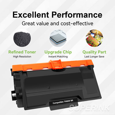 Cartouche de toner noir compatible TN-820 de Brother par Superink