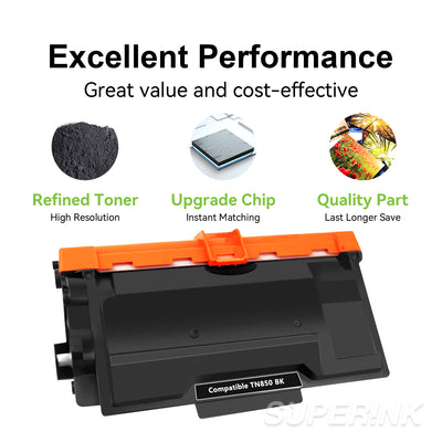 Toner noir compatible Brother TN850 / TN-850 à rendement élevé par Superink