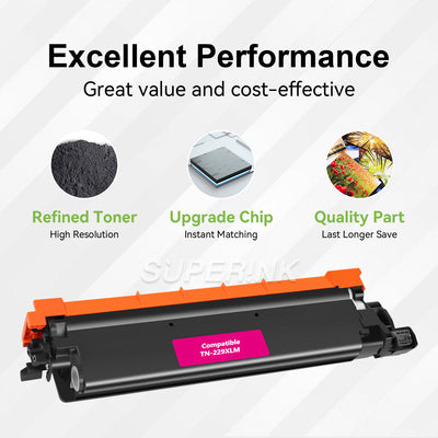 Compatible Brother TN229XL Magenta Toner WITH CHIP by Superink