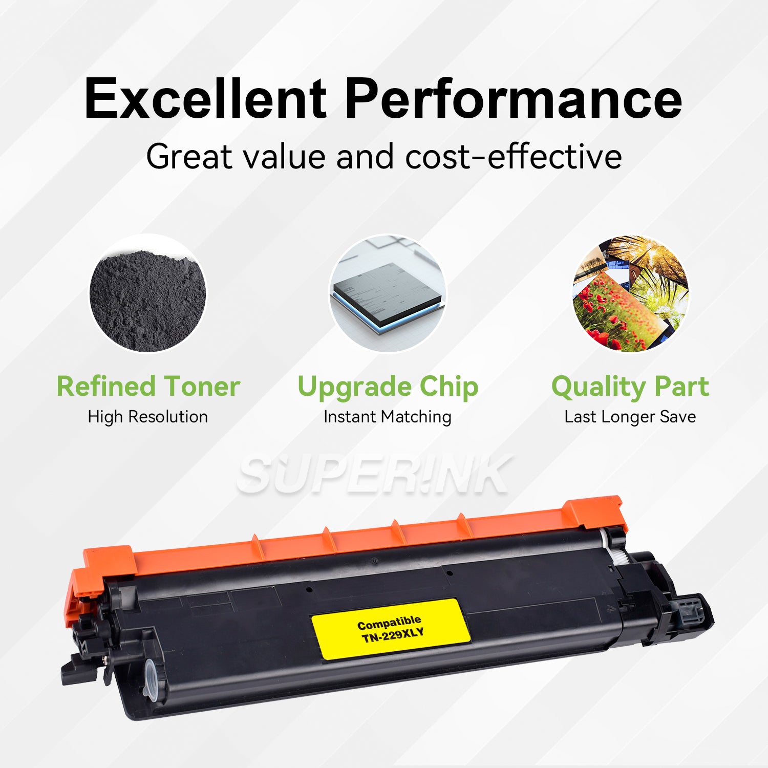 Compatible Brother TN229XL Yellow Toner WITH CHIP by Superink