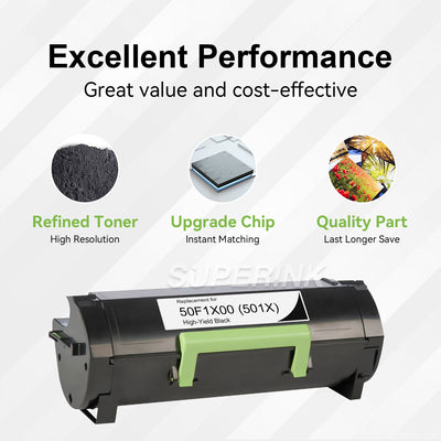 Compatible Lexmark 501X / 50F1X00 Toner Cartridge by Superink