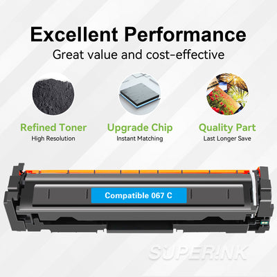 Compatible Canon 067 2350 Pages Cyan Toner Cartridge With Chip By Superink