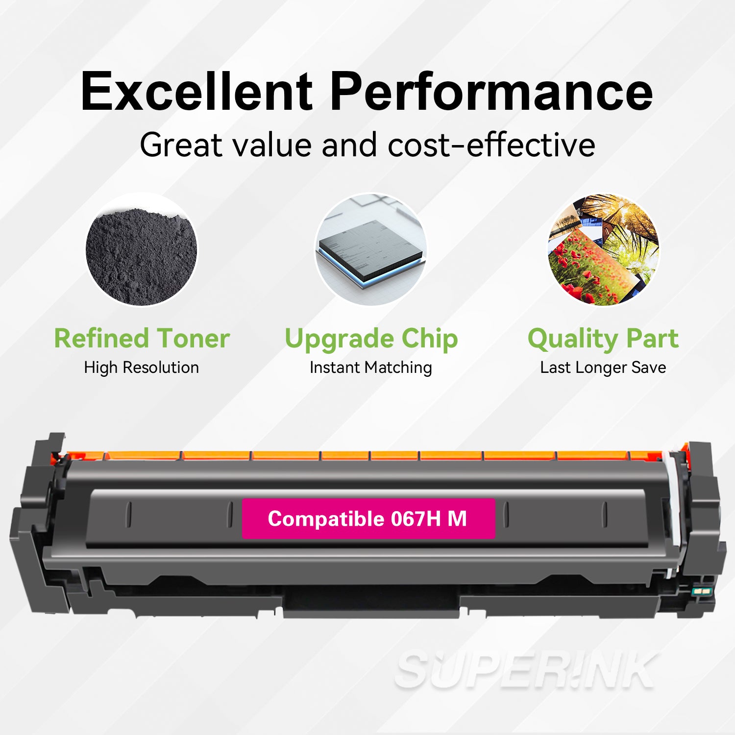 Compatible Canon 067H Magenta Toner Cartridge With Chip High Yield By Superink