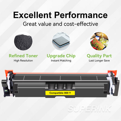 Compatible Canon 069 5500 Pages Yellow Toner Cartridge With Chip By Superink
