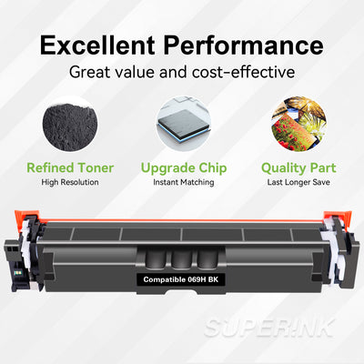 Compatible Canon 069H Black Toner Cartridge High Yield With Chip By Superink