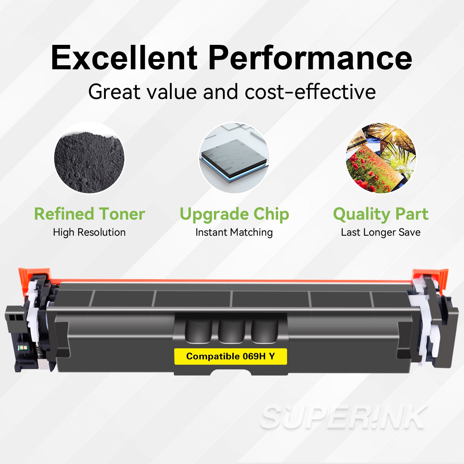 Compatible Canon 069H Yellow Toner Cartridge With Chip High Yield By Superink