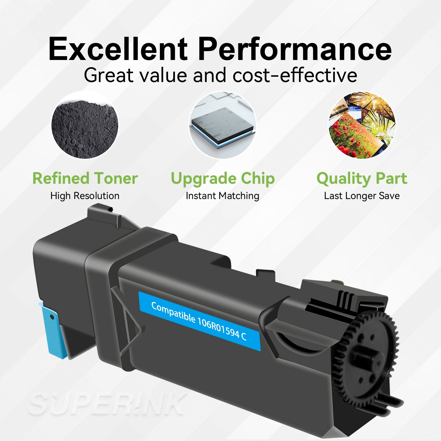 Compatible Xerox 6500/6505 Cyan Toner Cartridge High Yield 106R01594 By Superink